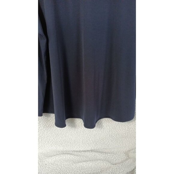 CARMEN Marc Valvo Womens Blouse Plus Size 3X Navy Blue Button Up Bling Stretch - Picture 14 of 16